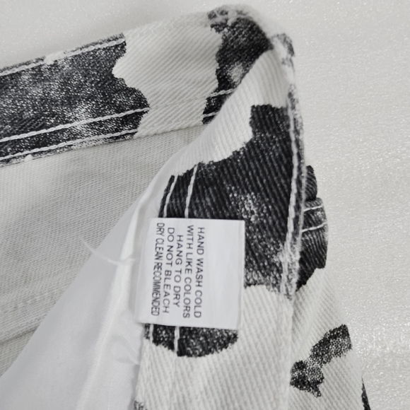 NWT Blue Buttercup Factory distressed cow print pants size large - Picture 9 of 15